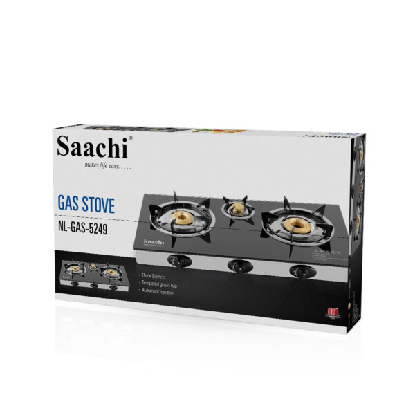 Three Burner Gas Stove NL-GAS-5249-BK - Image 2