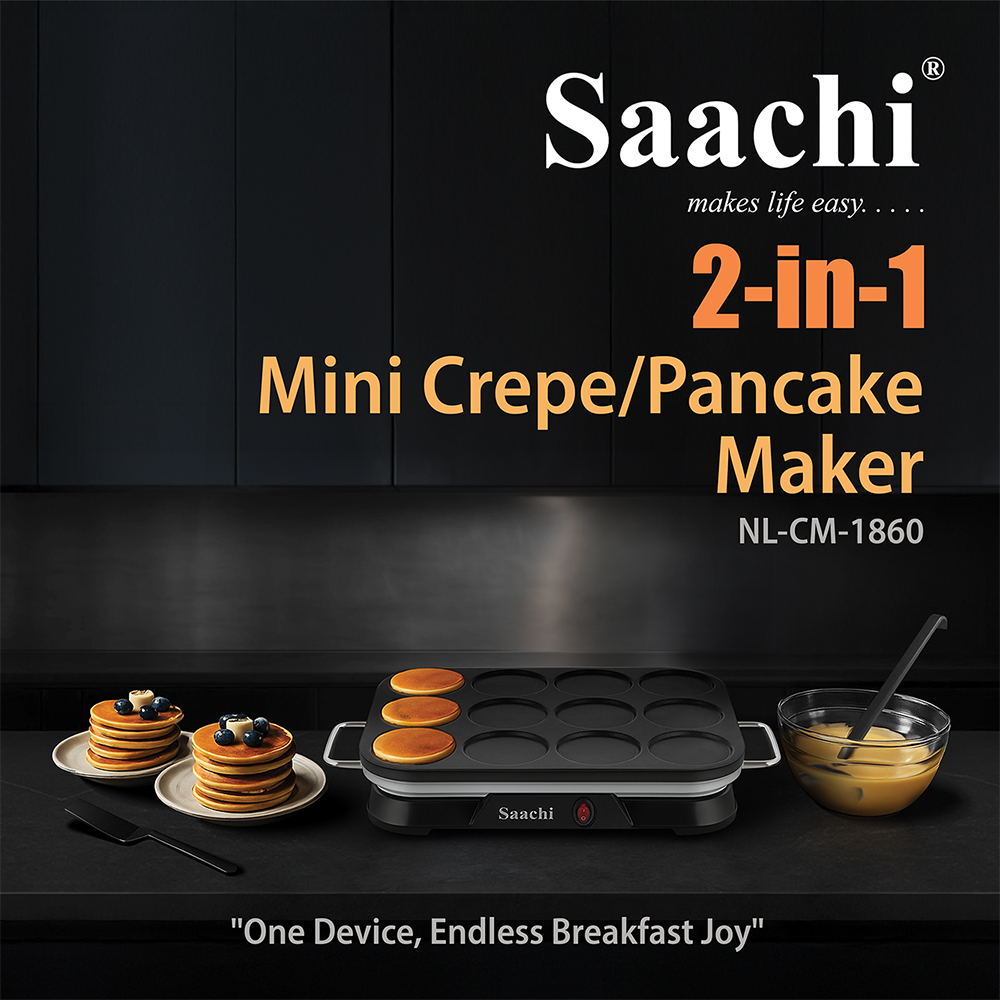 Saachi 2-in-1 Pancake and Mini Crepe Maker NL-CM-1860 - Image 4