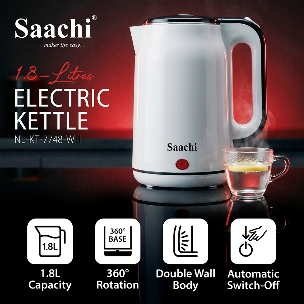 Saachi 1.8-Litres Electric Kettle NL-KT-7748-WH - Image 6