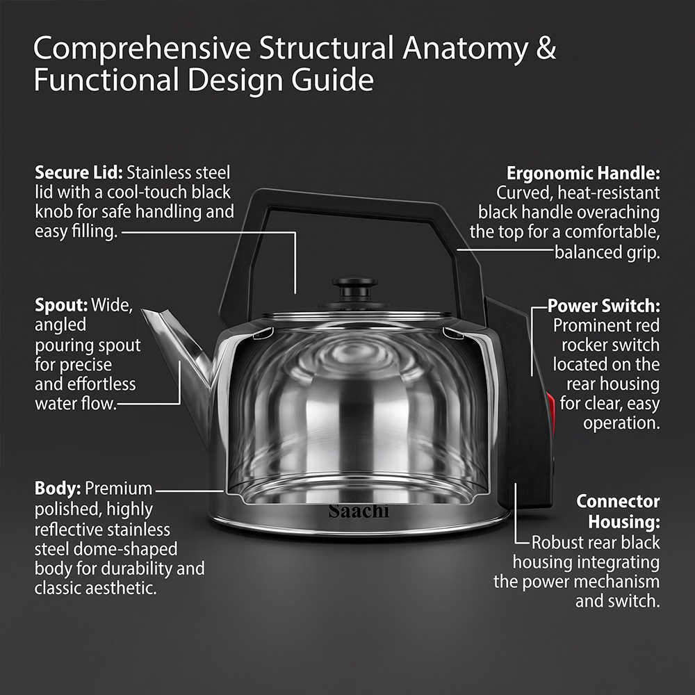 Saachi 3-Litres Electric Kettle NL-KT-7743-BK - Image 3
