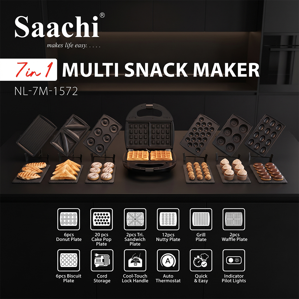 Saachi 7-in-1 Multi Snack Maker NL-7M-1572-BK - Image 5