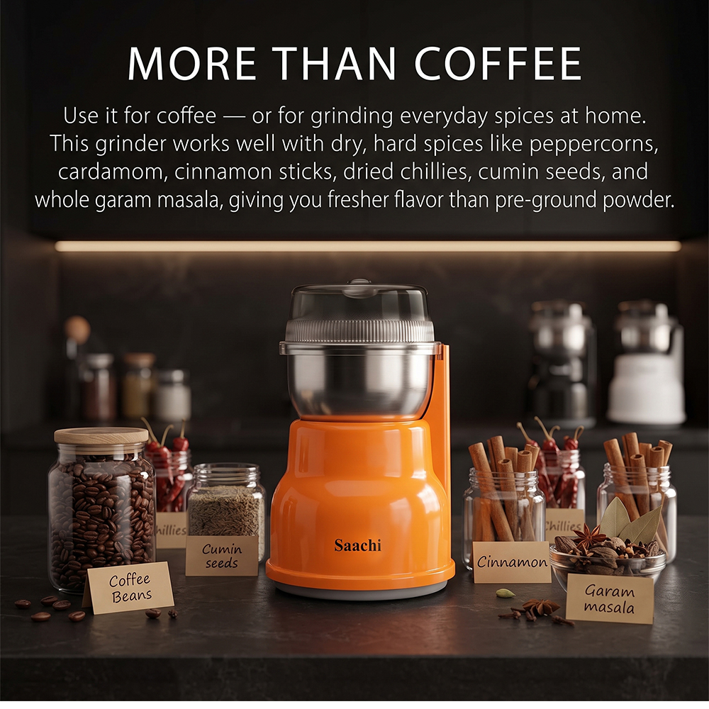 Saachi 100-Grams Coffee Grinder NL-CG-4972-OR - Image 4