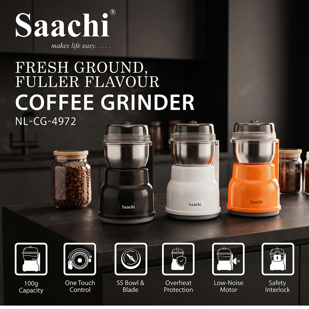 Saachi 100-Grams Coffee Grinder NL-CG-4972-OR - Image 5