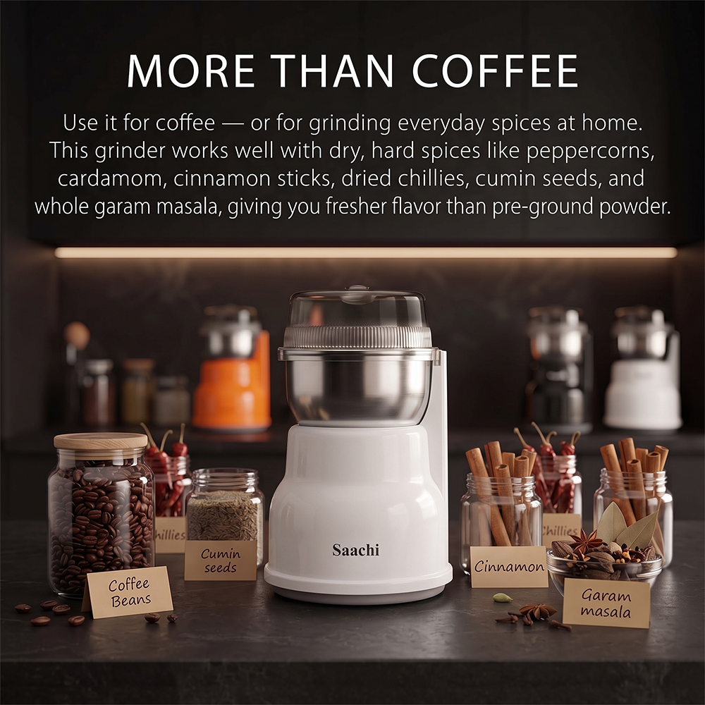Saachi 100-Grams Coffee Grinder NL-CG-4972-WH - Image 4