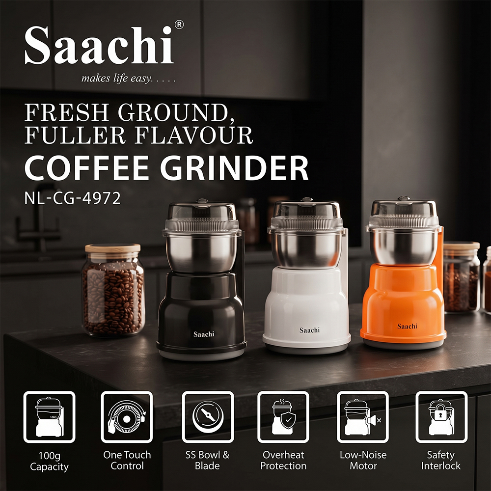 Saachi 100-Grams Coffee Grinder NL-CG-4972-WH - Image 5