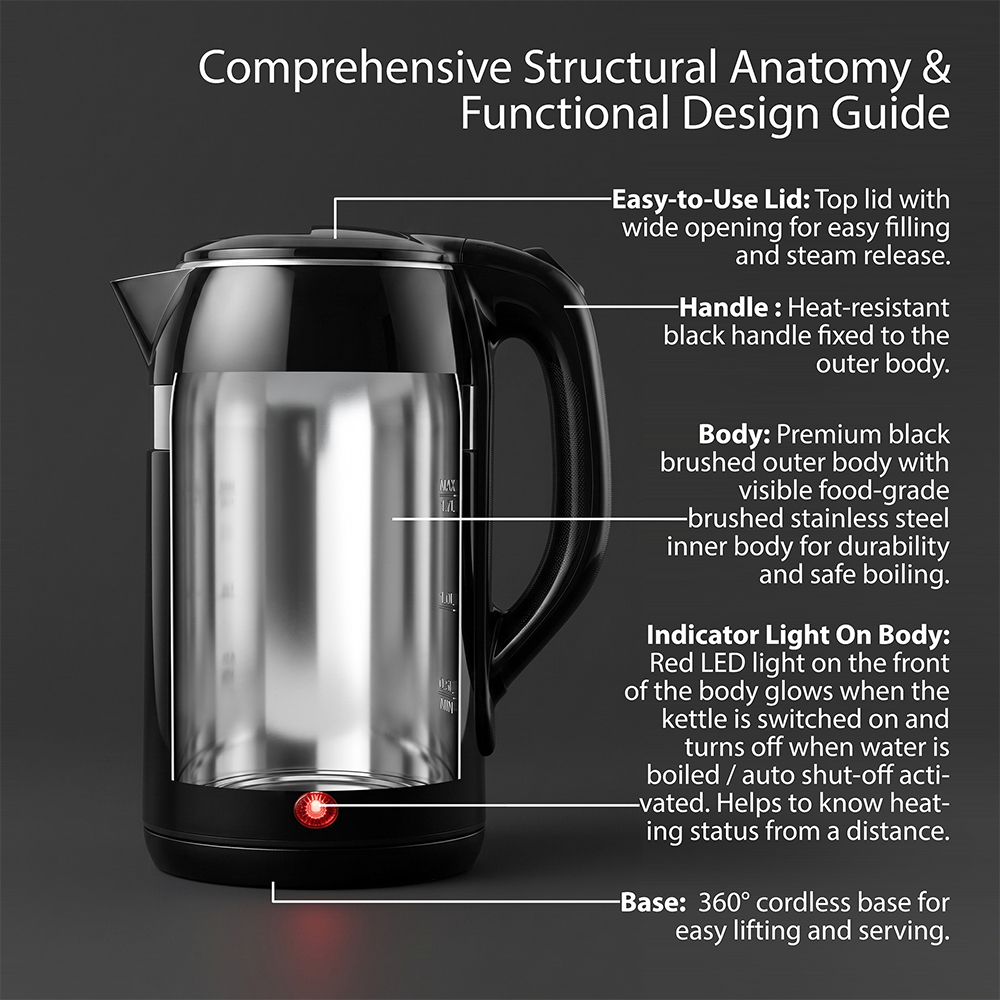 Saachi 2.5-Litres Electric Kettle NL-KT-7754-BK - Image 3