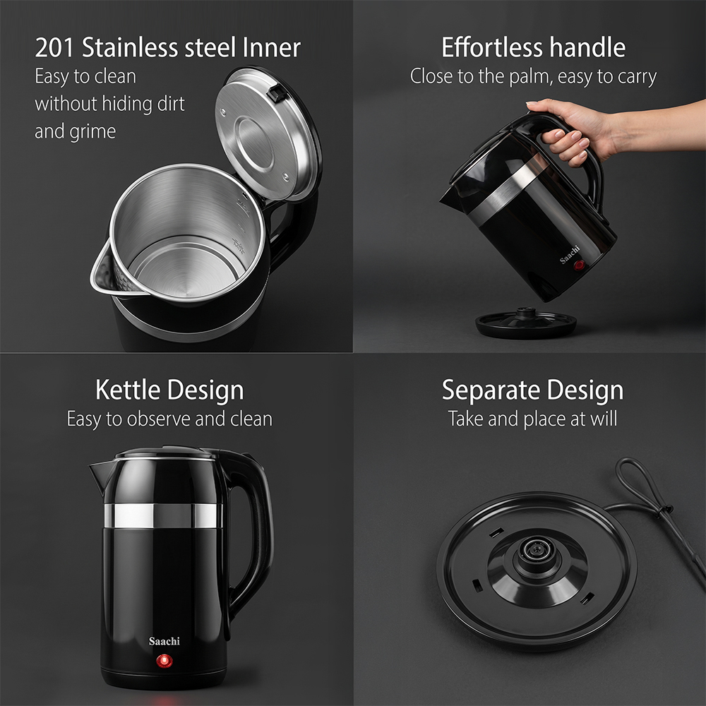 Saachi 2.5-Litres Electric Kettle NL-KT-7754-BK - Image 4