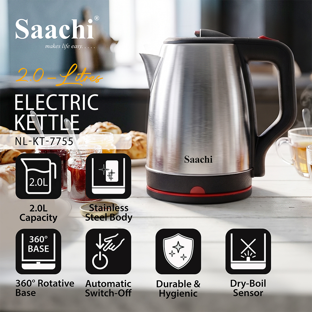 Saachi 2-Litres Electric Kettle NL-KT-7755-BK - Image 6