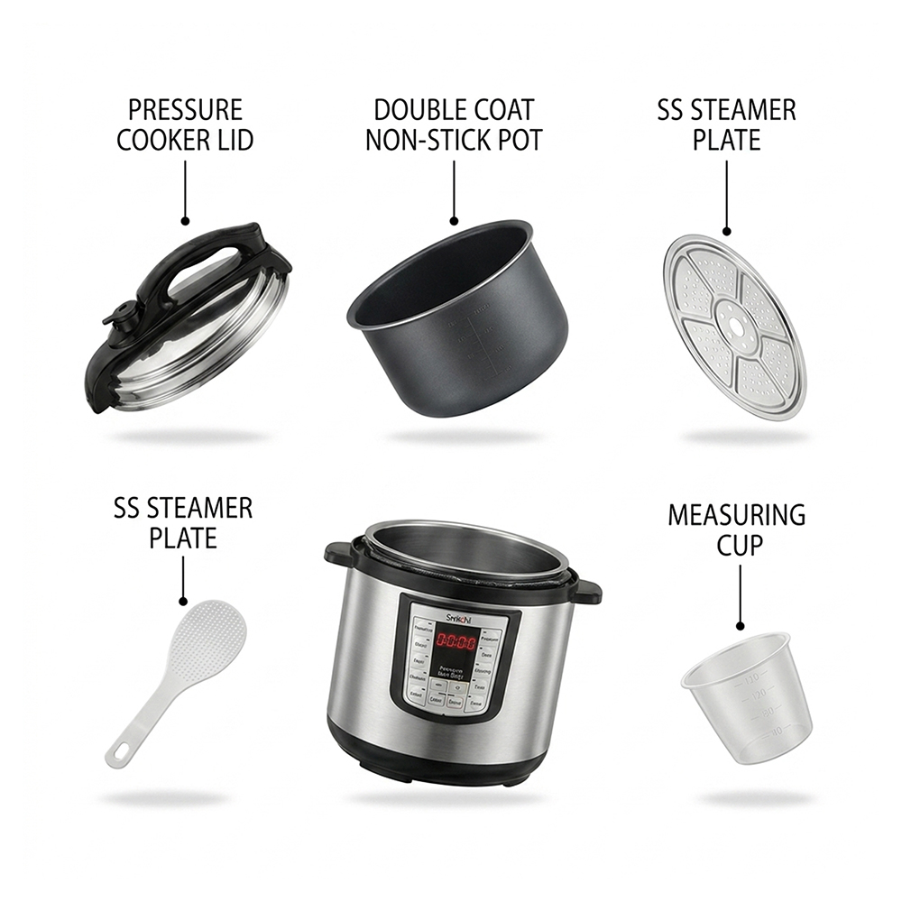 Saachi 10-Litres Electric Pressure Cooker NL-PC-5310-BK - Image 5