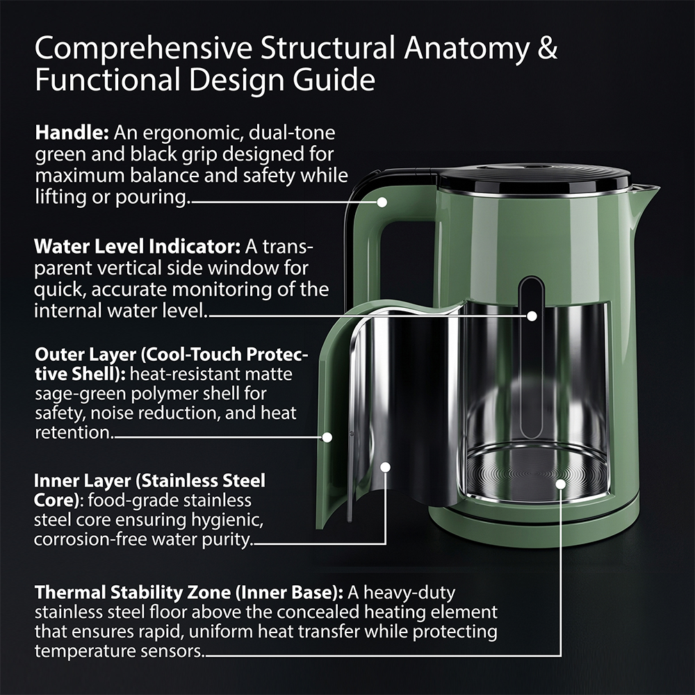 Saachi 1.8-Litres Electric Kettle NL-KT-7758-GN - Image 3