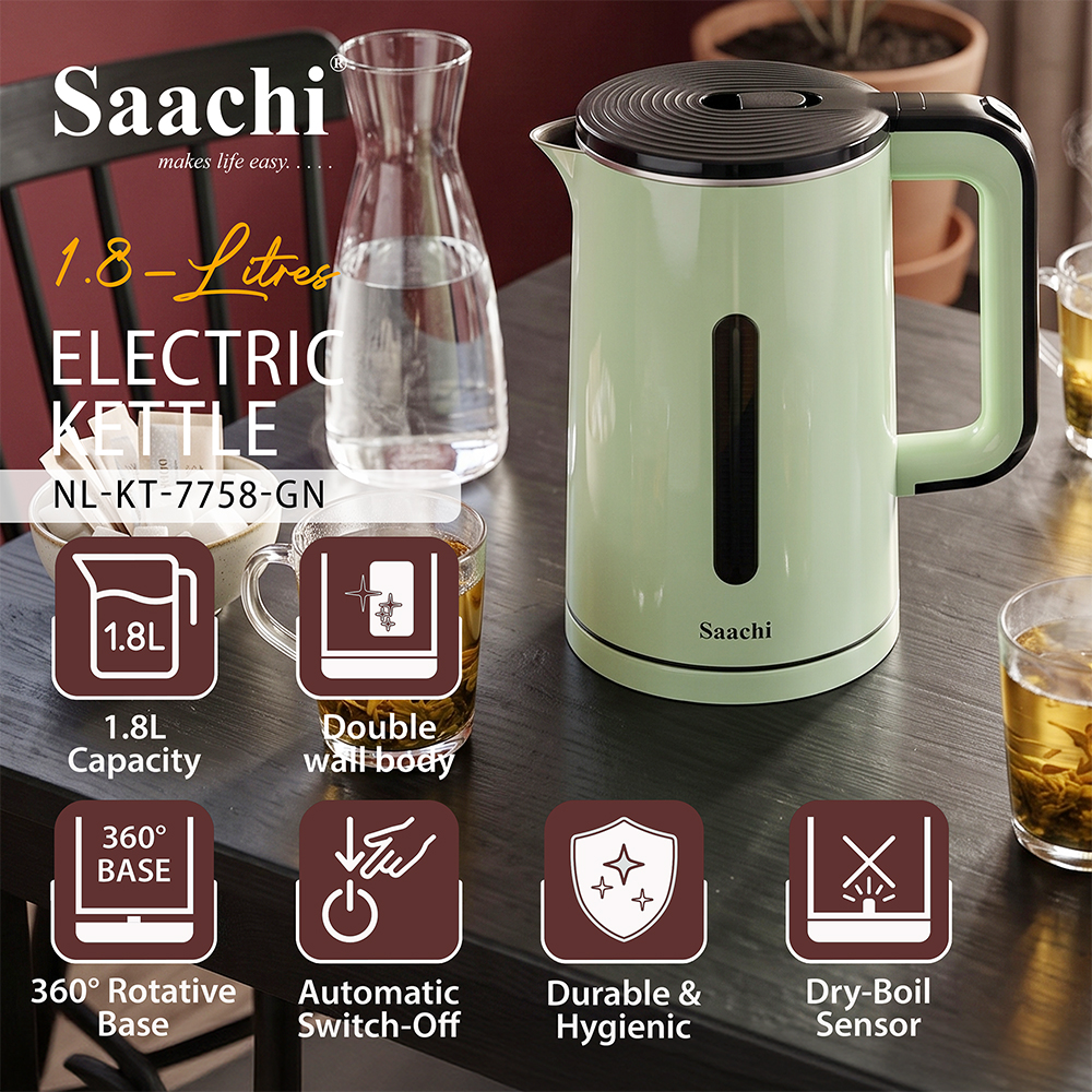 Saachi 1.8-Litres Electric Kettle NL-KT-7758-GN - Image 6