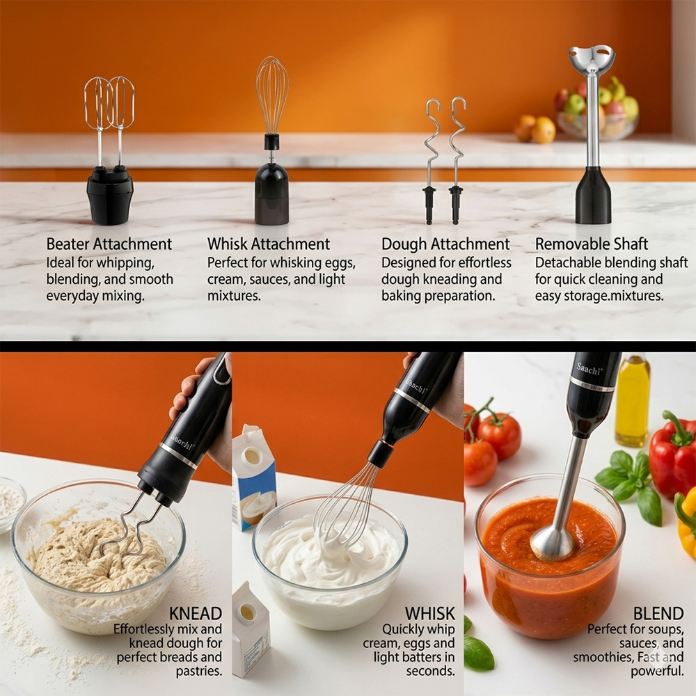 Saachi 5-in-1 Hand Blender NL-CH-4267-BK - Image 4