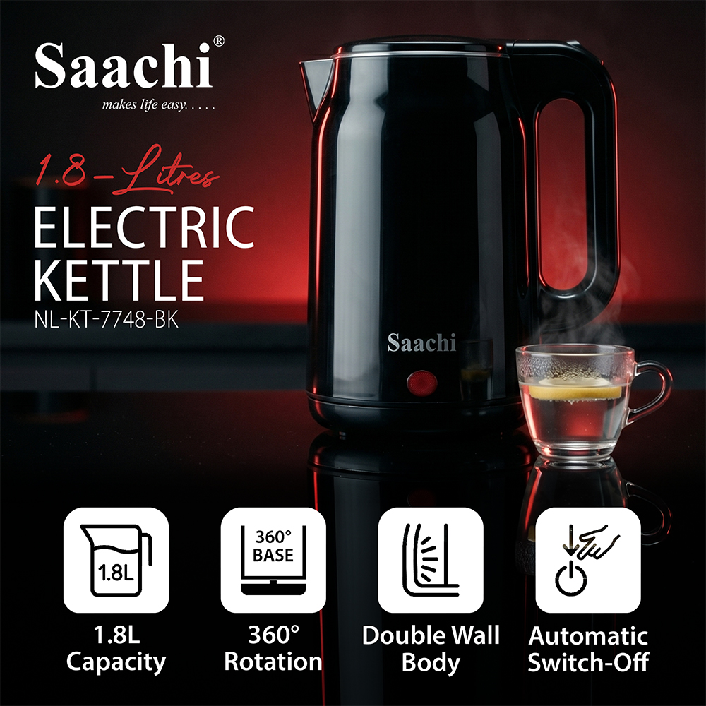 Saachi 1.8-Litres Electric Kettle NL-KT-7748-BK - Image 6