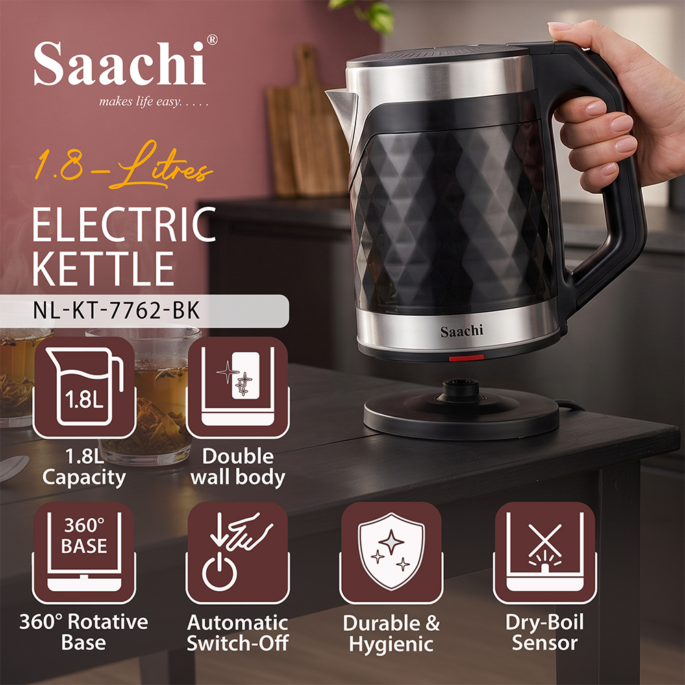 Saachi 1.8-Litres Electric Kettle NL-KT-7762-BK - Image 6
