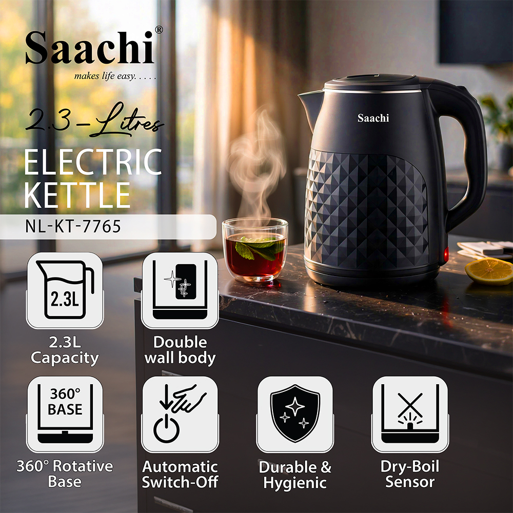 Saachi 2.3-Litres Electric Kettle NL-KT-7765-BK - Image 6