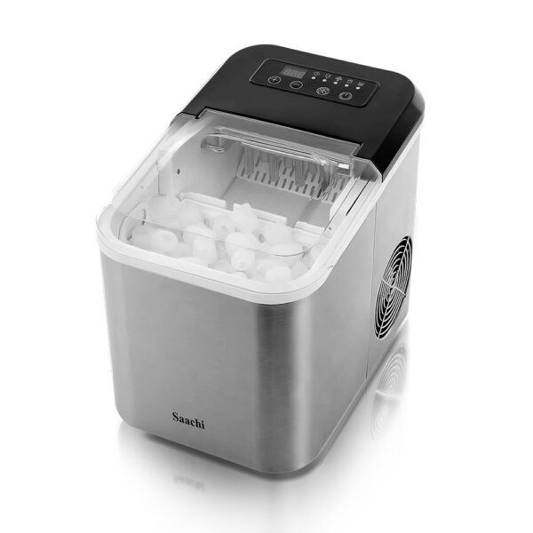 Saachi Electric Ice Maker, 1.6 Liters Water Tank Capacity, Dispenses 9pcs Bullet-shaped Ice every 6 minutes, 15 Kgs Ice in 24 Hours, Removable Ice Basket NL-IM-451-ST - Image 6