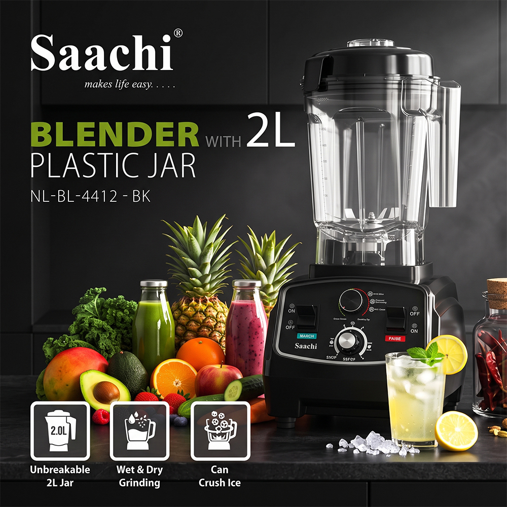 Saachi Blender with 2L Plastic jar NL-BL-4412-BK - Image 5