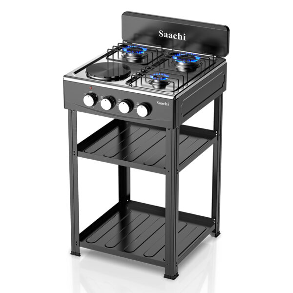 3 burner and 1 Hot Plate Gas Stove With Stand NL-GAS-5262-BK - Image 3