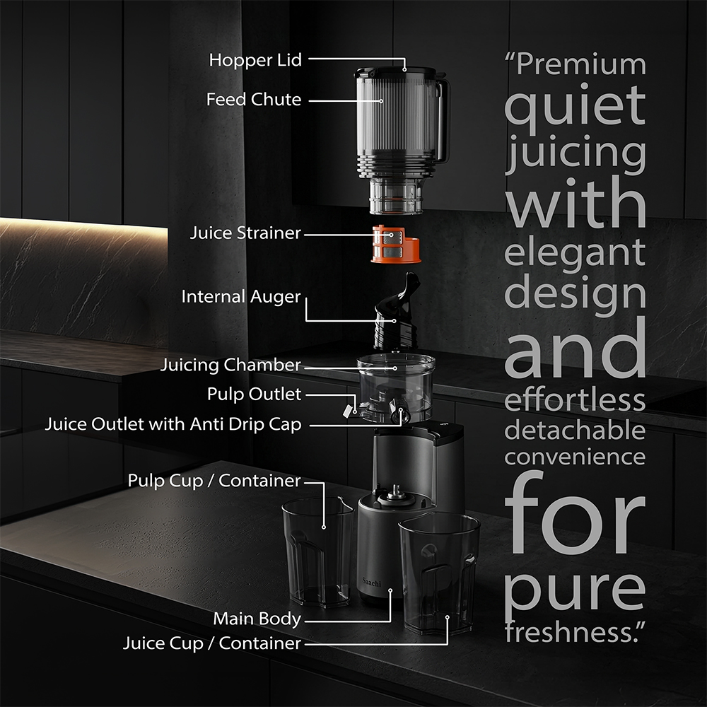Saachi Slow Juicer NL-JU-4075-GY - Image 4