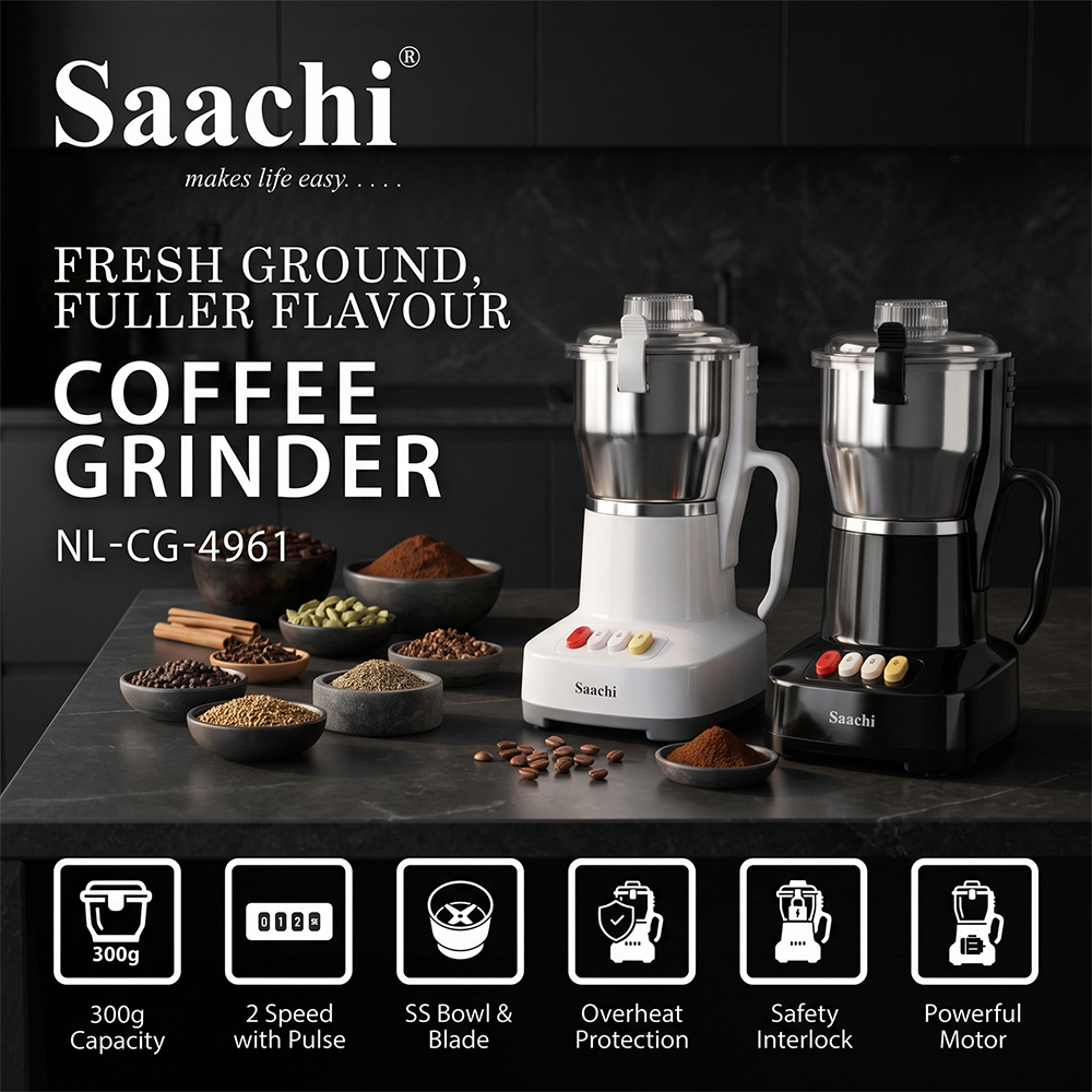 Saachi 300-Grams Coffee Grinder NL-CG-4961-BK - Image 5