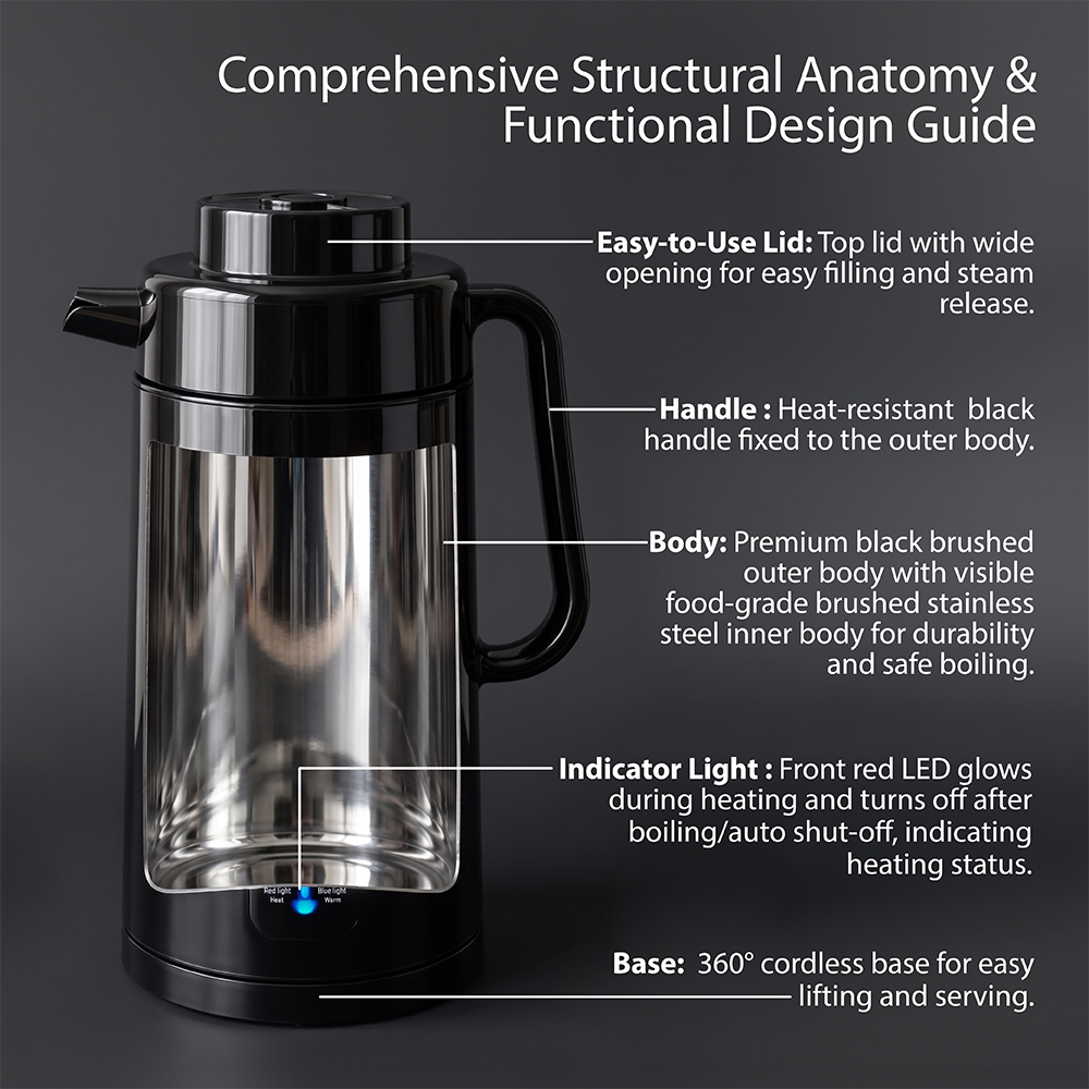 Saachi 3.0L Electric Kettle NL-KT-7771-BK - Image 3
