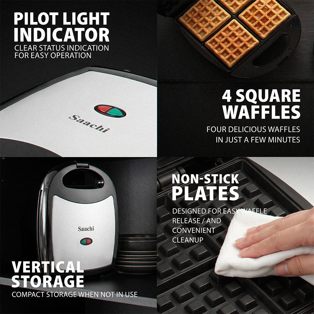Saachi 4-Pieces Waffle Maker NL-WM-1562 - Image 4