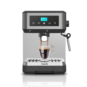 Saachi 20-Bar Coffee Maker with Digital Display, Single/Double Cup Brewing, 1.6L Water tank, Adjustable Steam Speed and Hot Water Function NL-COF-7076D