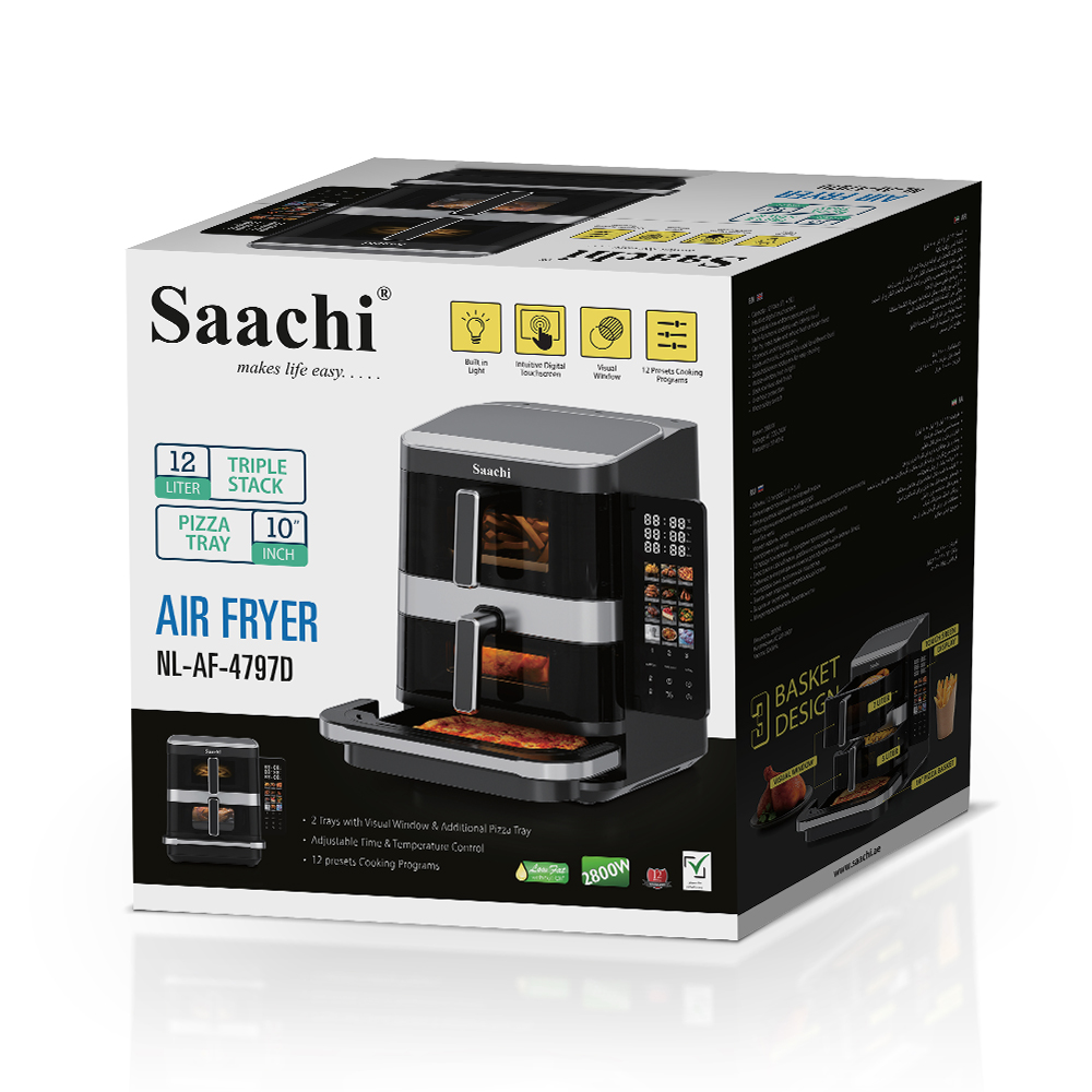 Saachi 12-Litres Air Fryer NL-AF-4797D-BK - Image 8