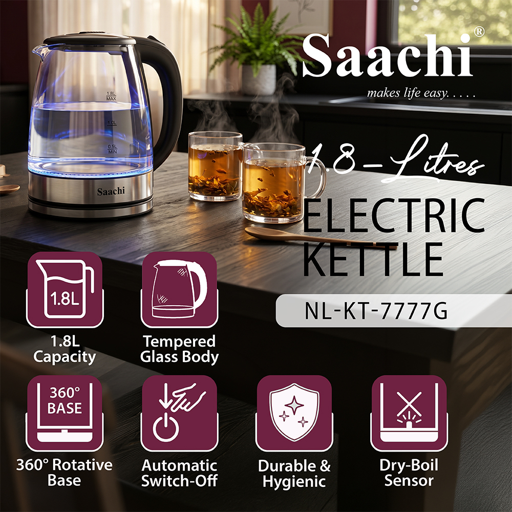 Saachi 1.8L Electric Kettle NL-KT-7777G - Image 6